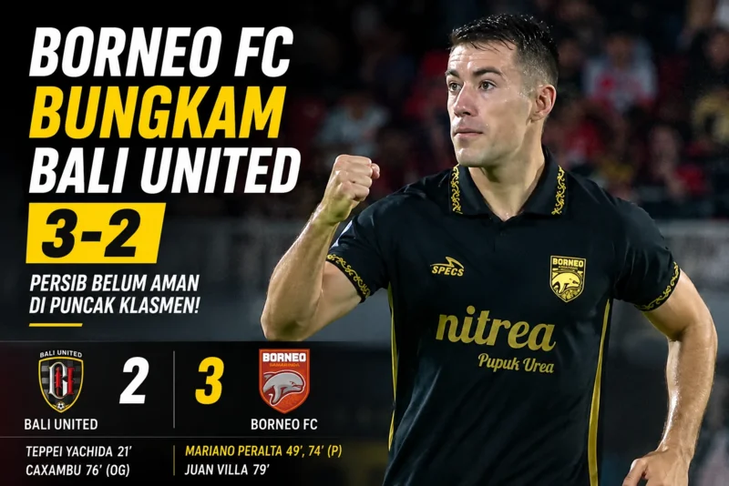 Borneo FC Bungkam Bali United 3-2, Persib Belum Aman di Puncak Klasemen.webp
